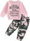Toddler Girls Clothes 2T 3T 4T 5T Fall Outfits Baby Pullover Sweatshirt & Camouflage Pants Set Kids Winter Sweatsuit