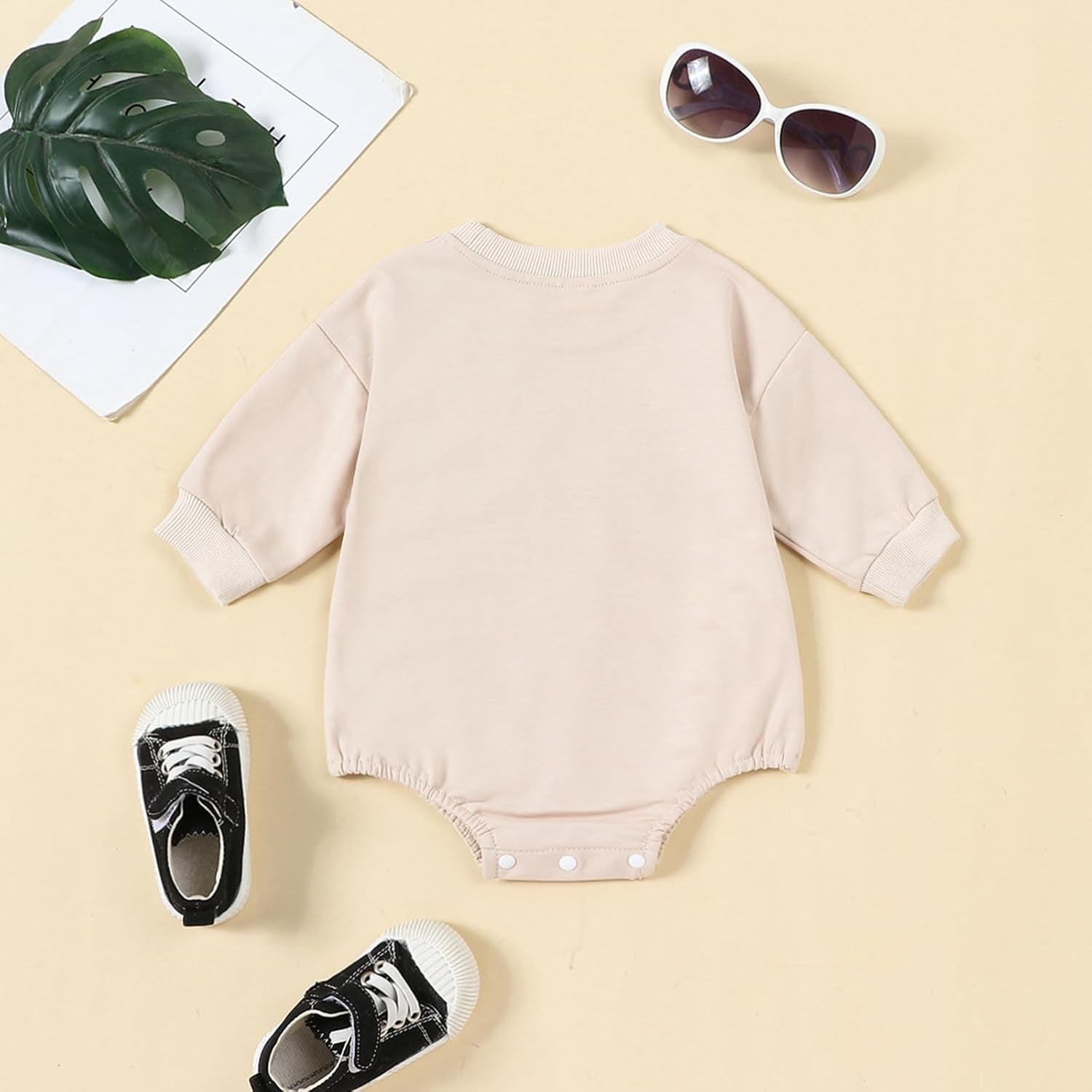 Newborn Baby Boy Girl Romper Bubble Long Sleeve Little Bean Bodysuit Ovesized Sweatshirt Infant Casual Shirts Top