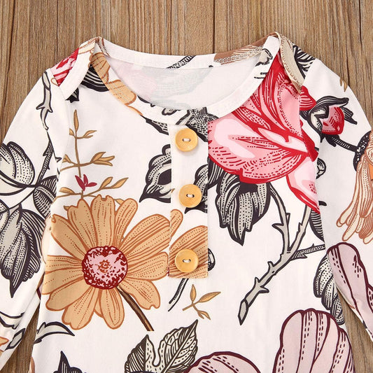 Infant Newborn Baby Girls Floral Sleep Gown Headband Sleepwear Romper Sleeping Bags Outfits