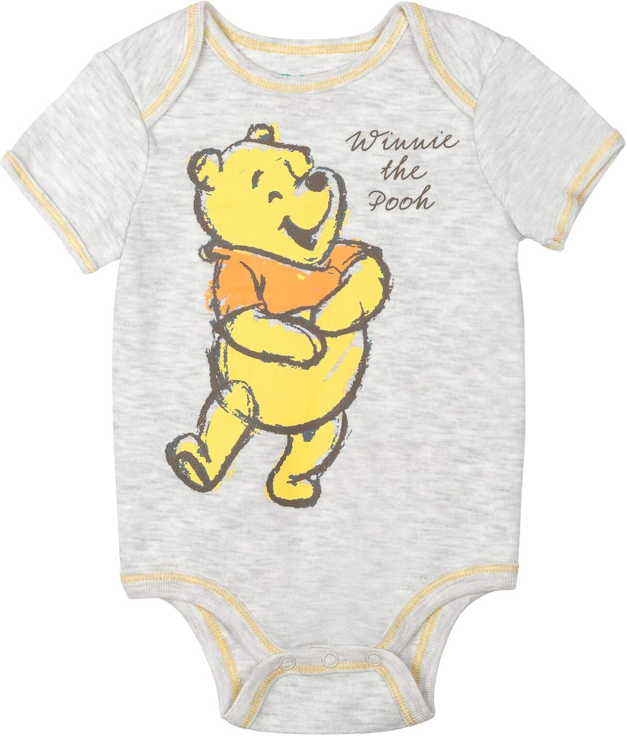 Winnie the Pooh Baby Bodysuit Pants Bib and Hat 4 Piece Outfit Set Newborn to Infant
