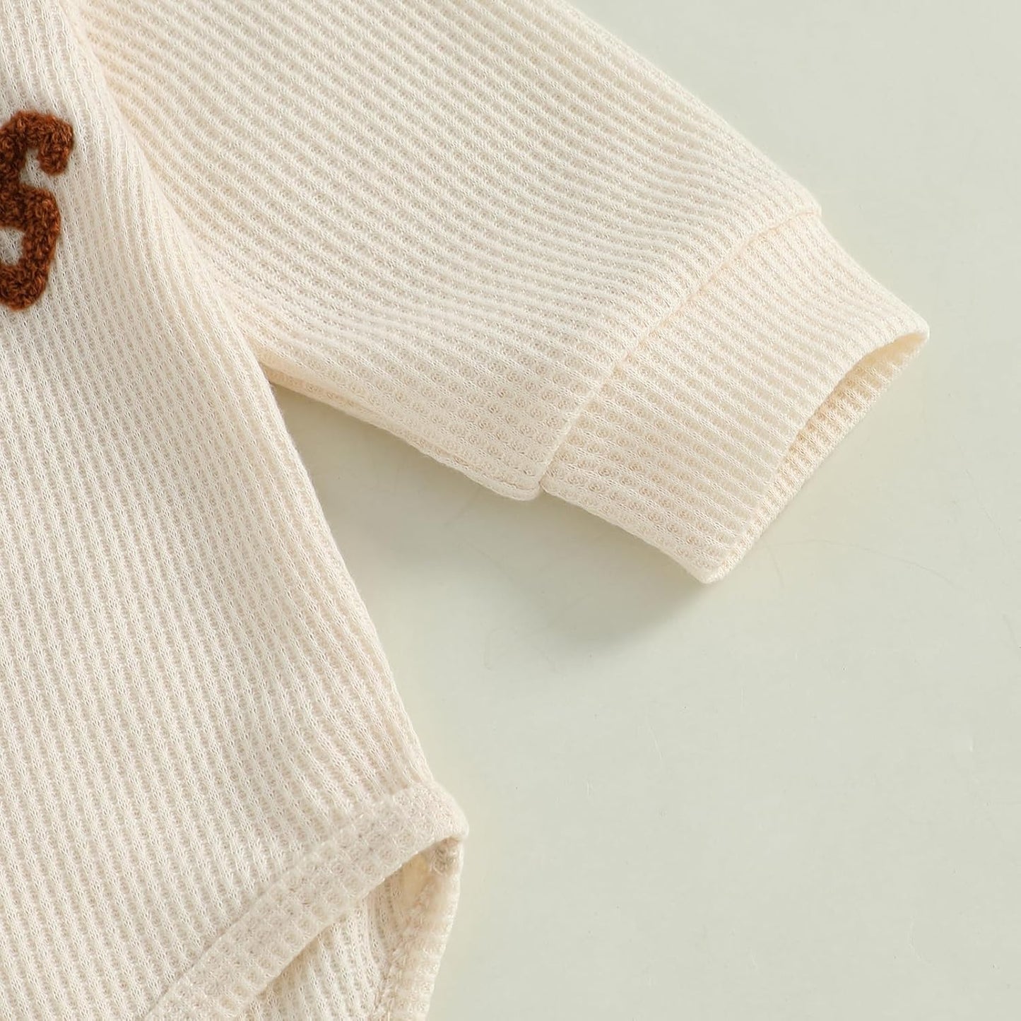 Newborn Baby Boy Clothes Mamas Boy Letters Embroidered Waffle Baby Sweatshirt Romper + Pants Sets Fall Winter Outfits