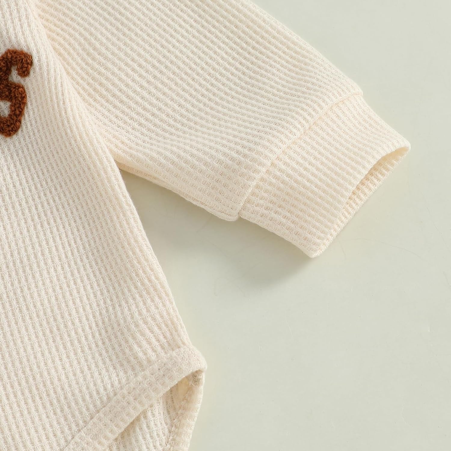 Newborn Baby Boy Clothes Mamas Boy Letters Embroidered Waffle Baby Sweatshirt Romper + Pants Sets Fall Winter Outfits