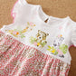 Cute Giraffe + Zebra with Floral Print Long Sleeve Baby Girl Clothes White Jumpsuit for Baby One-Piece Romper
