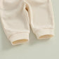 Newborn Baby Boy Clothes Mamas Boy Letters Embroidered Waffle Baby Sweatshirt Romper + Pants Sets Fall Winter Outfits