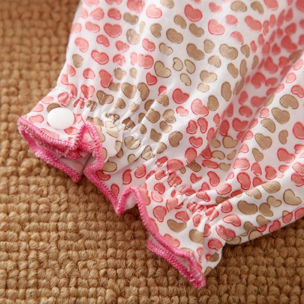 Cute Giraffe + Zebra with Floral Print Long Sleeve Baby Girl Clothes White Jumpsuit for Baby One-Piece Romper