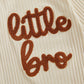 Newborn Baby Boys Girls Romper Long Sleeve Lil Bro Letter Print Solid Color Bodysuit Jumpsuit