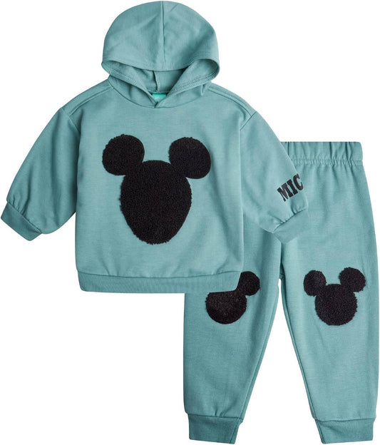 Baby Boys Pants Set - 2 Piece Soft Fleece Mickey Mouse Outfit Pullover Boys Hoodies and Infant Baby Pants (12M-24M)