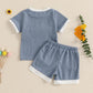 Toddler Baby Girl Outfits Floral Summer Clothes Infant Spring Waffle Short Sleeve Shirt Tops Cute Shorts Set