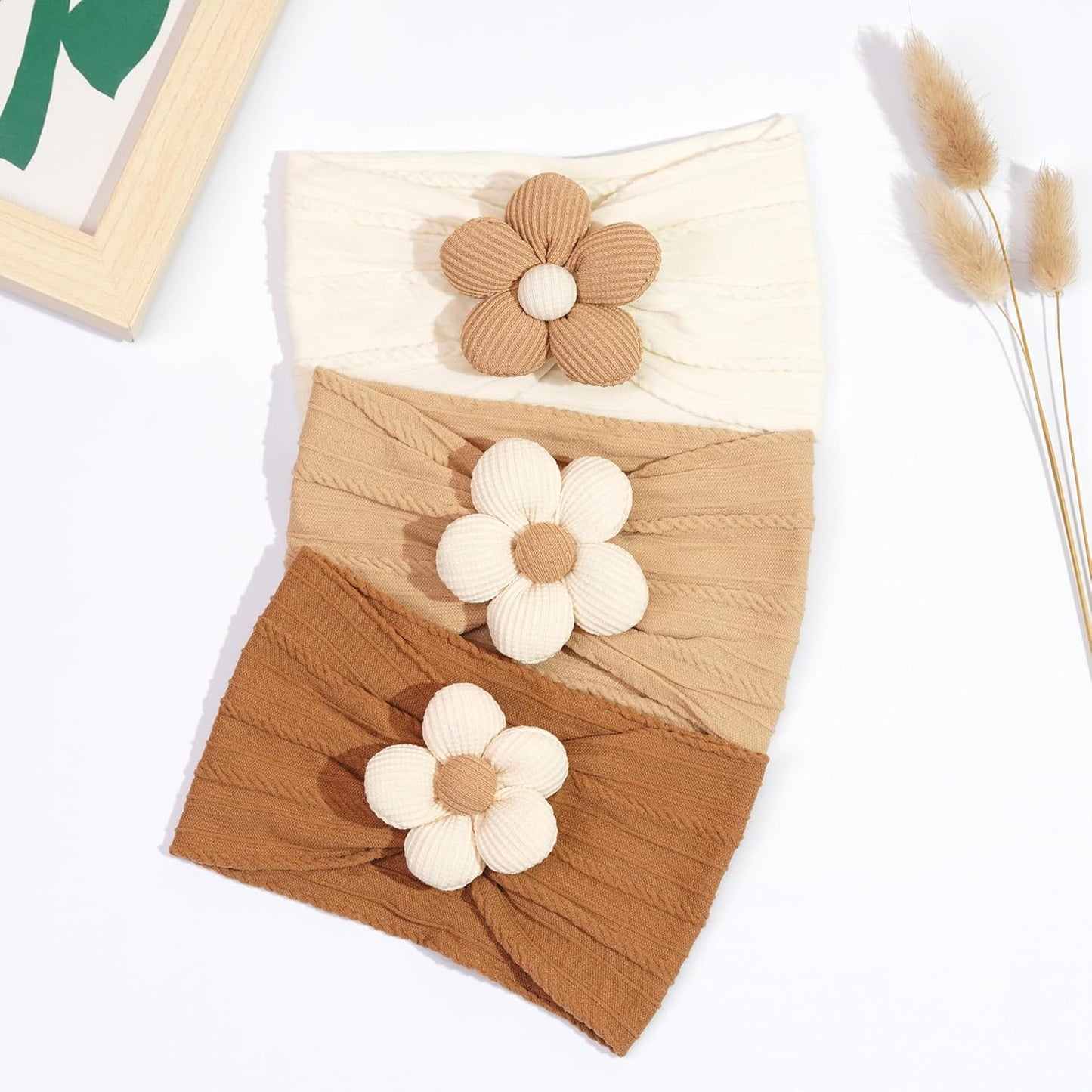 5 Pcs Baby Flower Headbands Baby Girls Nylon Headbands Soft Hairbands Hair Accessories for Newborn Infant Toddler Kids