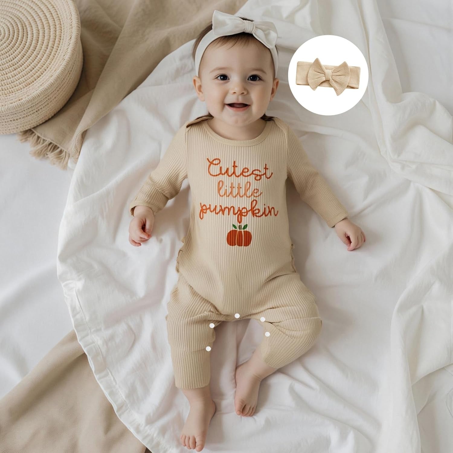 My First Halloween Baby Girl Outfit Cutest Pumpkin Onesie Long Sleeve Romper Jumpsuit Newborn Girl Outfits Clothes