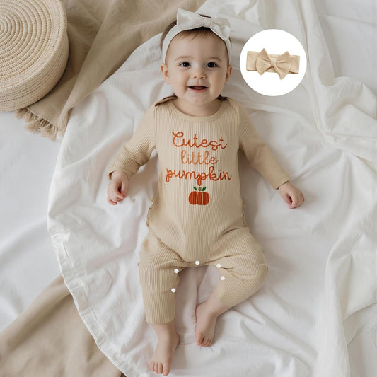 My First Halloween Baby Girl Outfit Cutest Pumpkin Onesie Long Sleeve Romper Jumpsuit Newborn Girl Outfits Clothes