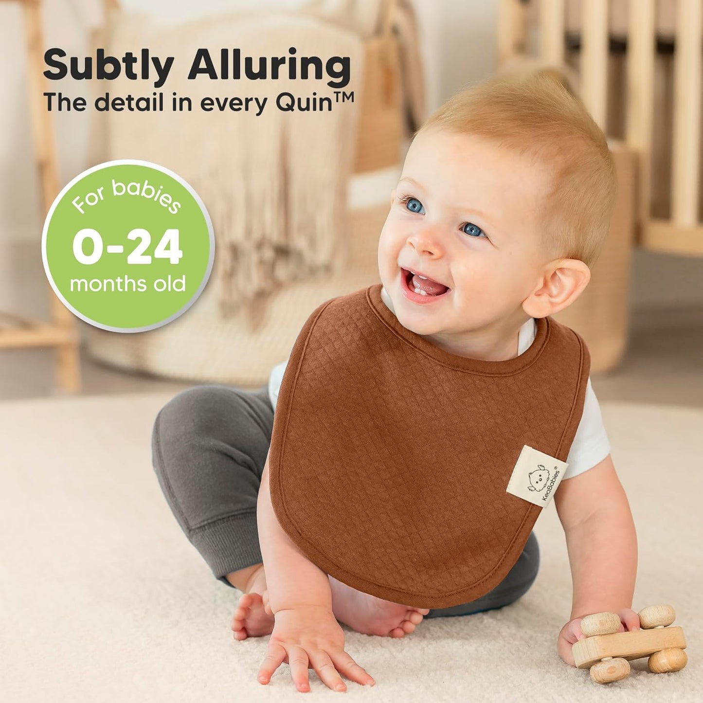 8-Pack Organic Baby Bibs for Girls, Boys - Quilted Cotton Cloth Baby Drool Bibs for Drooling and Teething Toddler, Newborn, Infant, Soft & Super Absorbent (Basics)