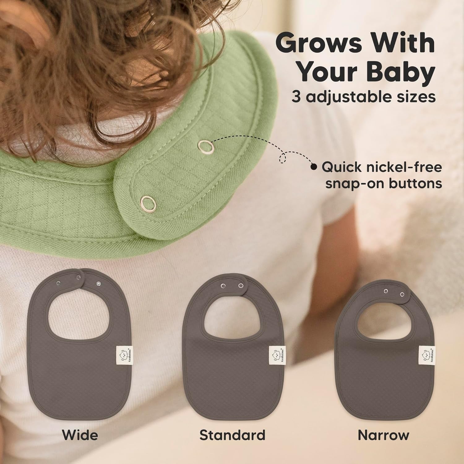 8-Pack Organic Baby Bibs for Girls, Boys - Quilted Cotton Cloth Baby Drool Bibs for Drooling and Teething Toddler, Newborn, Infant, Soft & Super Absorbent (Basics)