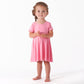 Baby Girls' Toddler Buttery Soft Short Sleeve Twirl Dress with Viscose Made from Eucalyptus